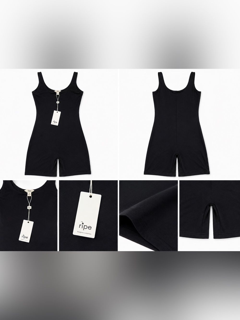NWT Ripe Maternity Luxe Knit Short Bodysuit Romper Black